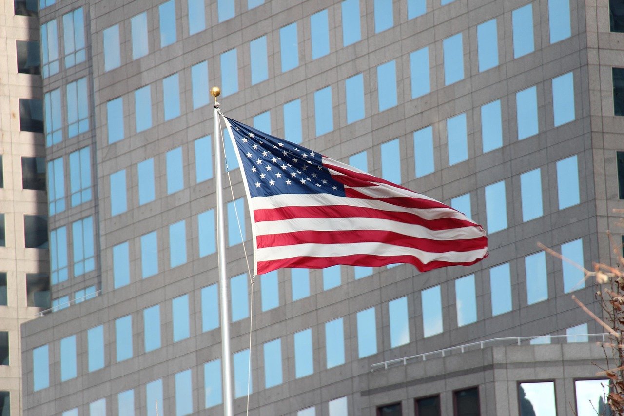 america, flag, usa, american, national, patriotic, symbol, states, united, patriotism, red, white, blue, patriot, architecture, building, town, modern
